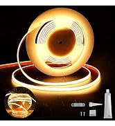 UL-Listed Outdoor LED Strip Lights, 16.4ft 3000K COB Lights Strip 528LEDS/m 24V, IP67 Waterproof ...