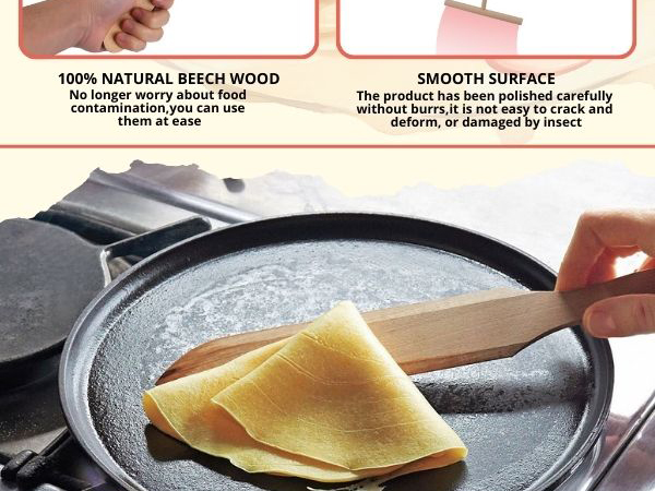 Crepe Spreader and Spatula Kit Set of 2 Crepe Tools