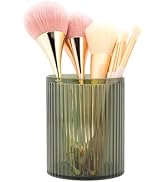DASITON Makeup Brush Holder Organizer, Acrylic Makeup Brush Cup, Vintage Striped Make Up Brush Ho...