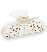 Initial Cherry Hair Clips Claws for Women - Cute Letter K Rhinestone Glitter Hair Claws, Anti-Sli...