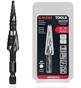 KAYGO M35 Step Drill Bit, 1/8 to 1/2 inch Step Bits for Thin Metal Stainless Steel Aluminum Wood ...