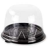 50 Sets Stackable Cake Box - Diam 3 3/4 Inch X Height 2-3/4 Inch Clear Plastic Dome Carrier - Sin...