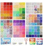 Redtwo 23000 Pcs Clay Beads Bracelet Making Kit 144 Colors 7 Boxes Flat Polymer Heishi Beads Set ...