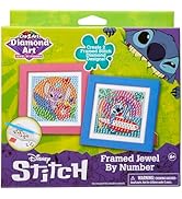 Cra-Z-Art Disney Stitch Framed Chunky Gem by Number Kit, Diamond Art Painting Kits - DIY Diamond ...