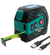 2-in-1 Laser Tape Measure 262ft – Digital Measuring Tape with LCD Display, Rechargeable Smart Tap...