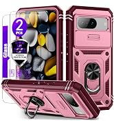 for Google Pixel 8 Case with Camera Cover Slider, 2*Tempered Glass Screen Protectors,Build in 360...