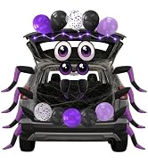Arosche Halloween Trunk or Treat Car Decorations Kit for SUV Spider & Web Bat with Purple String ...