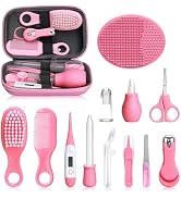 Baby Grooming and Healthcare Kit, Infant Safety Care Set with Hair Brush Comb Nail Clipper Nasal ...