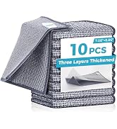 Forggon 10 Pcs New Upgrade 3-Layer Non Scratch Wire Dishcloth,Wire Dishwashing Rag, Non-Scratch W...
