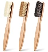 3 Pcs Wood Laundry Stain Brush Stain Remover Brushes with Boar Bristle Small Stain Brush for Clot...