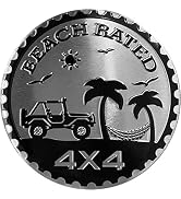 Beach Badge Rated Car Emblem, 4 x 4 Metal Automotive Badge 3D Metal Car Badges Emblems Round Embl...