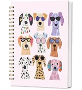KDHTY Pink Cute Dog Journal Notebook for Girls Women,Dog Lover Gift | Pink Notebooks Puppy Dog Di...