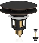 iFealClear Universal Bathroom Sink Stopper, Pop Up Sink Drain Strainer with Hair Catcher Basket, ...