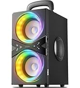 YIER Party Bluetooth Speaker:80W Peak Large Stereo Sound for Outdoor,Deep Bass,TWS,Loud with Ligh...