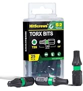 1" T25 Torx Bits Magnetic Set,Star Screwdriver Impact Driver Bits 25 Pcs | TaiWan S2 Heavy Duty T...