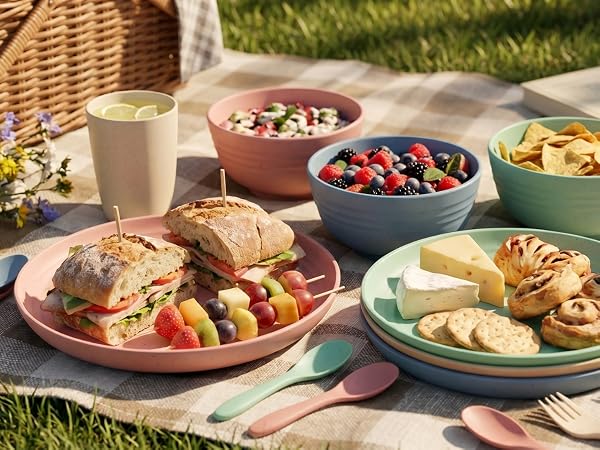camping dishes picnic set rv kitchen essentials rv dishwasher camping dish set outdoor dishes