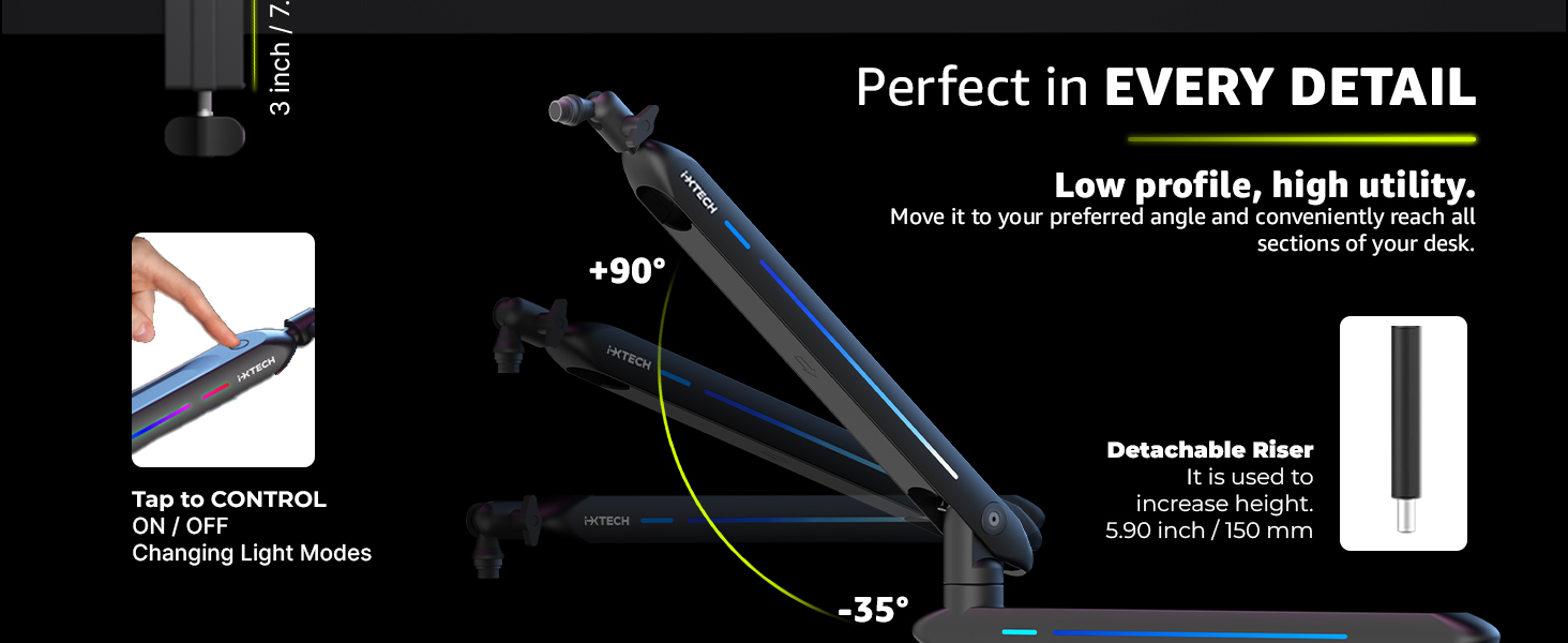 White cable management podcast equipment mic stand gaming accessories microphone pc arm home office