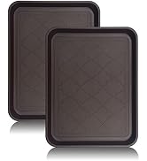 PetLike Boot Tray for Entryway Indoor, Pet Food Mat Tray, 16.7 x 12.8 inch 2 Packs, Waterproof Ru...