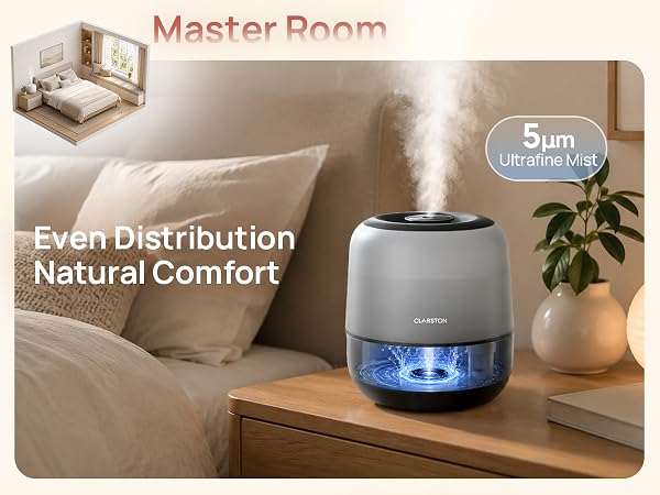 The 5µm ultrafine mist provides even distribution and natural comfort.