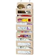 Simple Houseware 6 Clear Window Pocket Over Closet Door Storage Hanging Organizer for Bedroom, Ba...