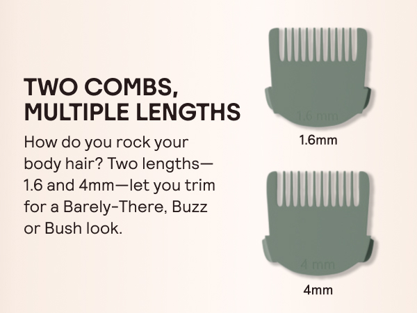 2 combs, multiple lengths: 1.6mm and 4mm