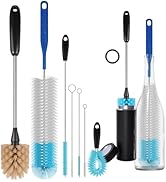 7-Pack Stainless Steel Long Handle Water Bottle Brush Cleaning Set for Cleaning Narrow Neck Beer ...