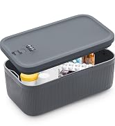 Lockable Storage Box, Small Lock Box with Locking Lid for Phone/Medicine Safe/Food Home/Fridge/Of...