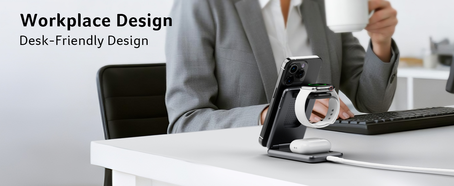 Acer Magnetic Wireless Charger, 3 in 1 Wireless Charging Station,