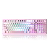 YUNZII B98 PRO 96% Wireless Mechanical Keyboard(Pink, Candy Switch) | QMK/VIA, with Numpad, Dual-...