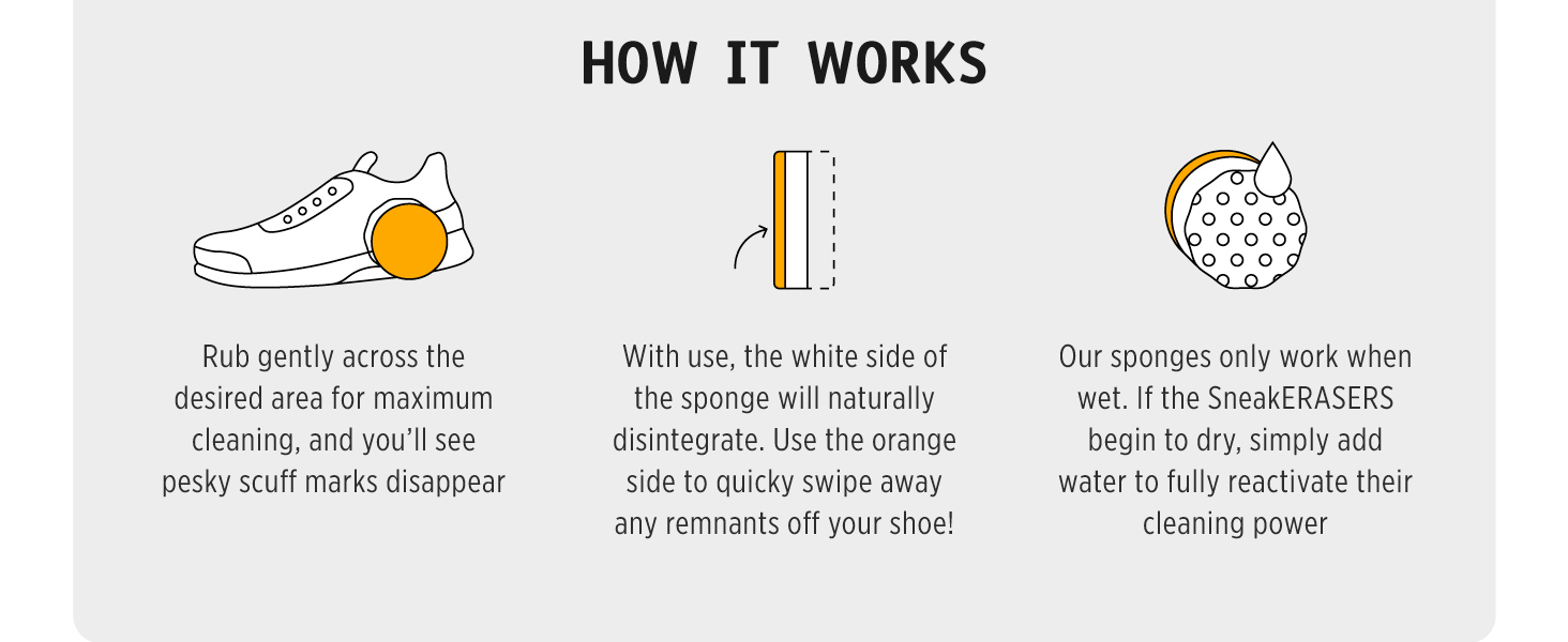 Instant Sneaker Cleaner Sponge, Effective Shoe Cleaning for White Sneakers, Tennis Shoes