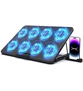 LIANGSTAR Laptop Cooling Pad, Laptop Cooler with 8 Quiet Fans for 12-17 Inch Gaming Laptop Fan Co...