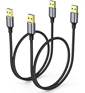ApoJodly USB to USB Cable 2FT 2-Pack, USB A to USB A Cable Male to Male Short 3.0 Double Sided Co...