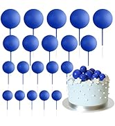 ASTARON 20 Pcs Ball Cake Topper Decorations Mini Balloons Cake Topper Sticks Royal Blue Balls Cak...