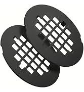 Matte Black Shower Drain Cover 2 Pack, Glimflorus 4-1/4" OD Round Snap in Shower Drain Grate, Sta...