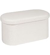 B FSOBEIIALEO Ottoman with Storage for Living Room, Sherpa Folding Storage Ottoman Foot Rest, 30 ...