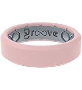 Groove Life Solid Thin Silicone Ring - Breathable Rubber Wedding Rings for Women, Lifetime Covera...