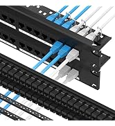 CableGeeker Cat6 Patch Panel 48 Port with Inline Keystone, 10G Ethernet Support, 2U Network Patch...