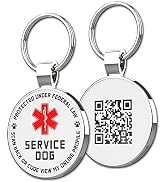 MYLUCKYTAG QR Code Service Dog Tag - Pet Online Profile - Scan QR Receive Instant Pet Location Al...