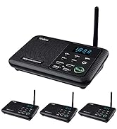 Wuloo Intercoms Wireless for Home 1 Mile Range 22 Channel 100 Digital Code Display Screen, Wirele...