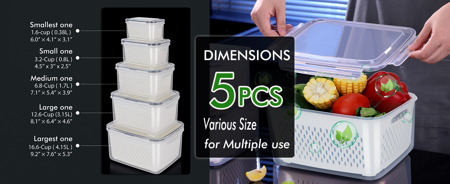 various size leak proof dishwasher safe food container set