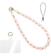 Handmade Beaded Charm Cell Phone Camera Lanyard, Wrist Strap with Natural Gemstone Beads,Phone Ch...