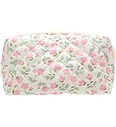 PAZIMIIK Vintage Quilted Makeup Bag Cosmetic Pouch for Brushes Pencils and Travel Make Up Accesso...