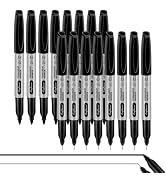 craftinova Fine, and Ultra-Fine Tips Permanent Markers Black, 16 pack