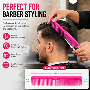 barber comb dressing comb hair styling comb detangling comb coarse fine tooth comb wet hair comb