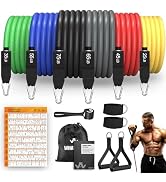 WHATAFIT Heavy Resistance Bands, 300LBS Exercise Bands with Handles for Home Gym, Full Body Stren...