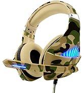 Tatybo Gaming Headset for PS5 PS4 Xbox ONE Switch PC with Noise Cancelling Over-Ear Stereo Bass S...