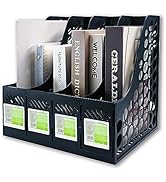 Ysenchan Magazine File Holder, Plastic File Folder Holder for Desk, 4 Compartments Desk Organizer...