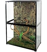 REPTIZOO 135 Gallon Glass Reptile Terrarium Tank, 36" x 18" x 48" Wide & Tall Reptile Terrarium, ...