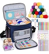 Aeelike Complete Beginner Kit 87PCS, Crochet Kit for Beginners Adults, Navy Portable Yarn Bag, 23...