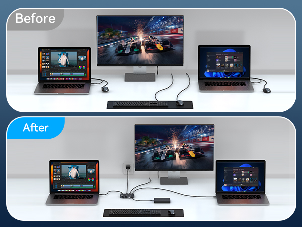 THXCDBID USB 3.0 Switch 3 Computers Sharing 4 USB-A Port